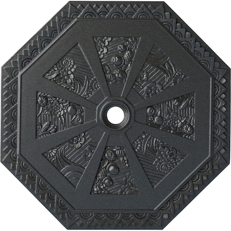 Ekena Millwork Spring Octagonal Ceiling Medallion (Fits Canopies up to 3"), 29 1/8"OD x 2 1/4"ID x 1 1/8"P, Pewter CM30SPPES